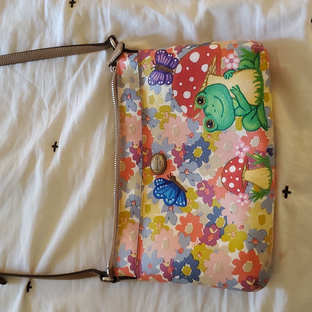 Coach Hand Painted Bag with Sweet Frog and Butterfly  🐸🦋 - Picture 11 of 11